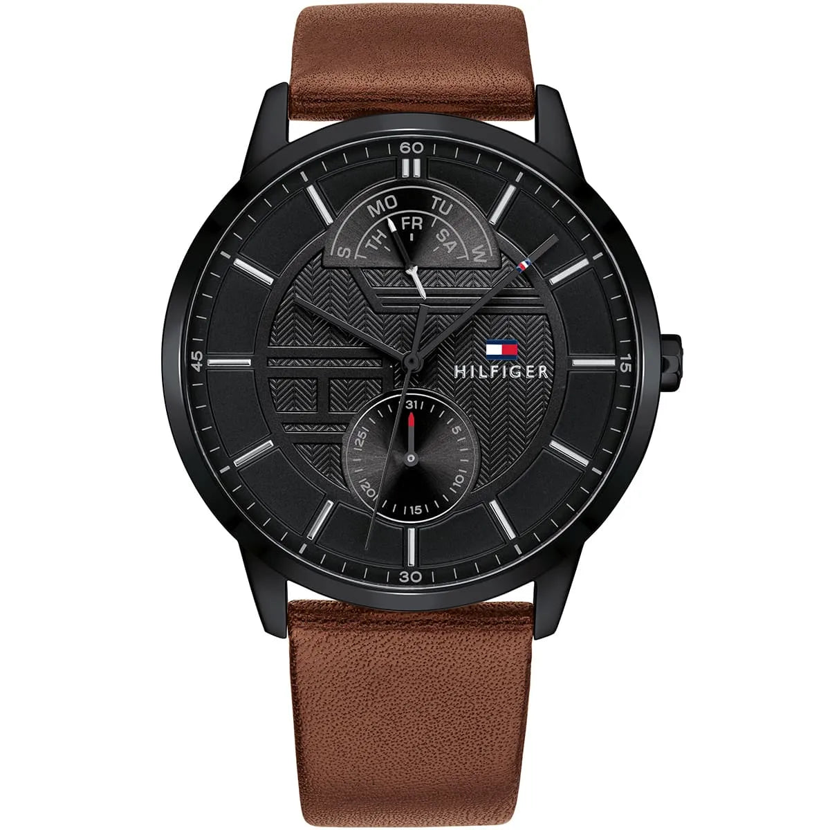 Tommy Hilfiger Men’s Quartz Leather Strap Black Dial 44mm Watch 1791604