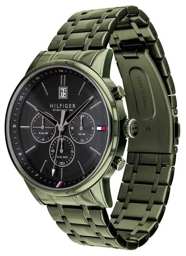 Tommy Hilfiger Men’s Quartz Stainless Steel Black Dial 44mm Watch 1791634