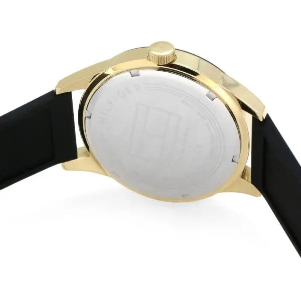 Tommy Hilfiger Men’s Quartz Black Silicone Strap Black Dial 44mm Watch 1791636