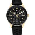 Tommy Hilfiger Men’s Quartz Black Silicone Strap Black Dial 44mm Watch 1791636
