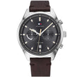 Tommy Hilfiger Men’s Quartz Leather Strap Grey Dial 44mm Watch 1791729