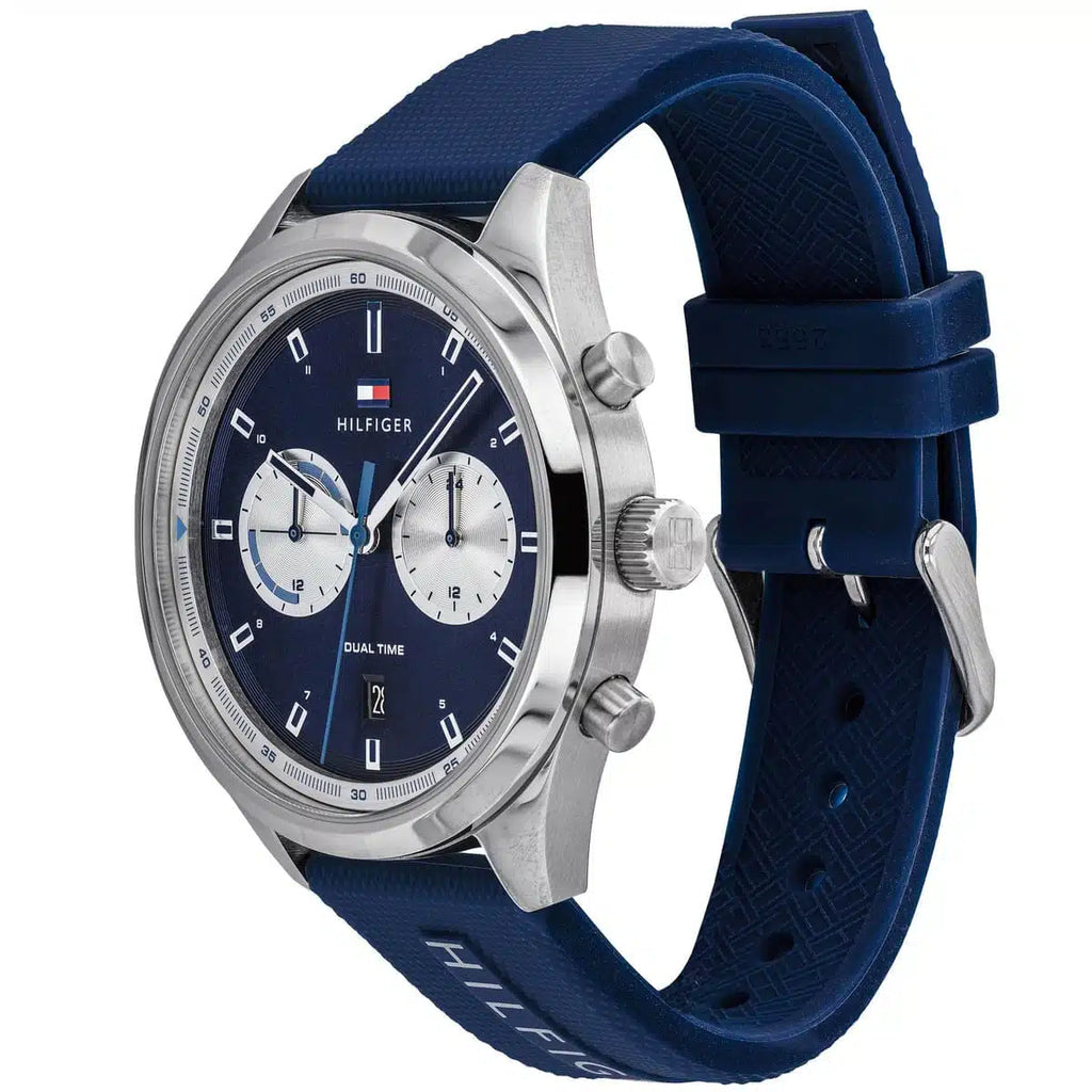 Tommy Hilfiger Men’s Quartz Silicone Strap Blue Dial 44mm Watch 1791781