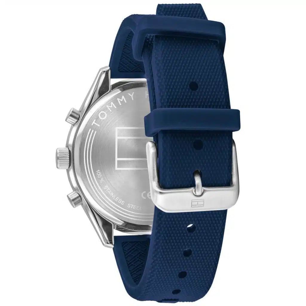 Tommy Hilfiger Men’s Quartz Silicone Strap Blue Dial 44mm Watch 1791781