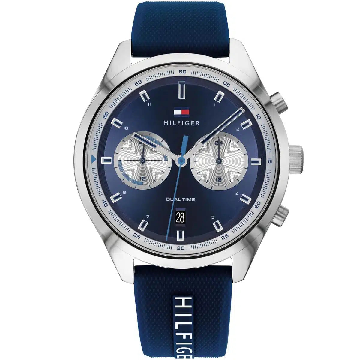 Tommy Hilfiger Men’s Quartz Silicone Strap Blue Dial 44mm Watch 1791781