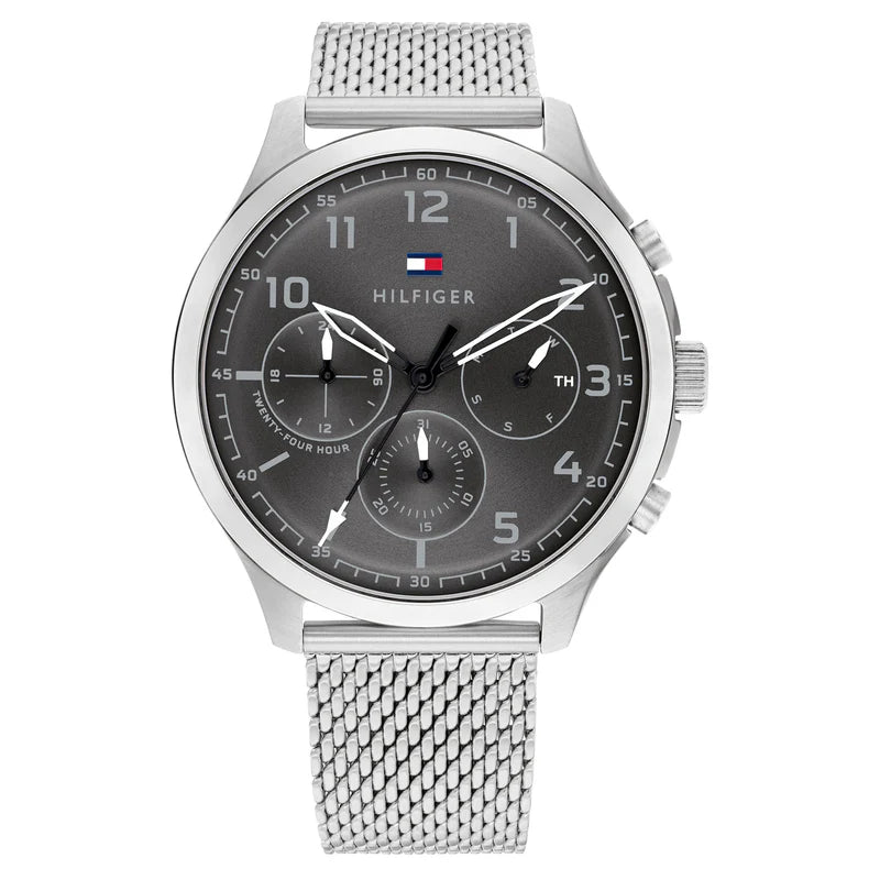 Tommy Hilfiger Men’s Quartz Silver Stainless Steel Grey Dial 45mm Watch 1791851