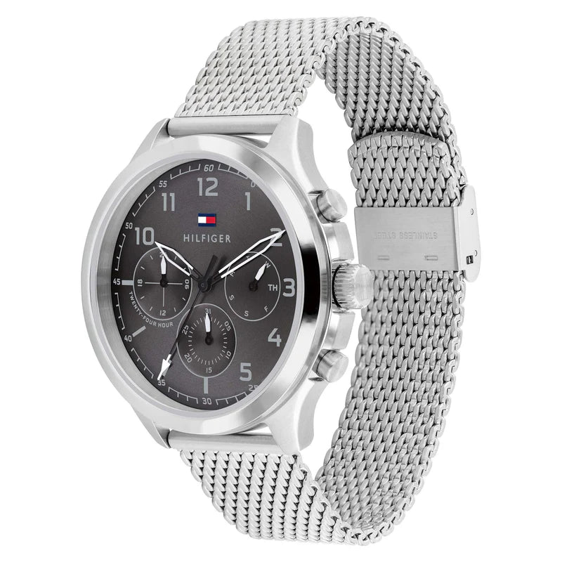 Tommy Hilfiger Men’s Quartz Silver Stainless Steel Grey Dial 45mm Watch 1791851
