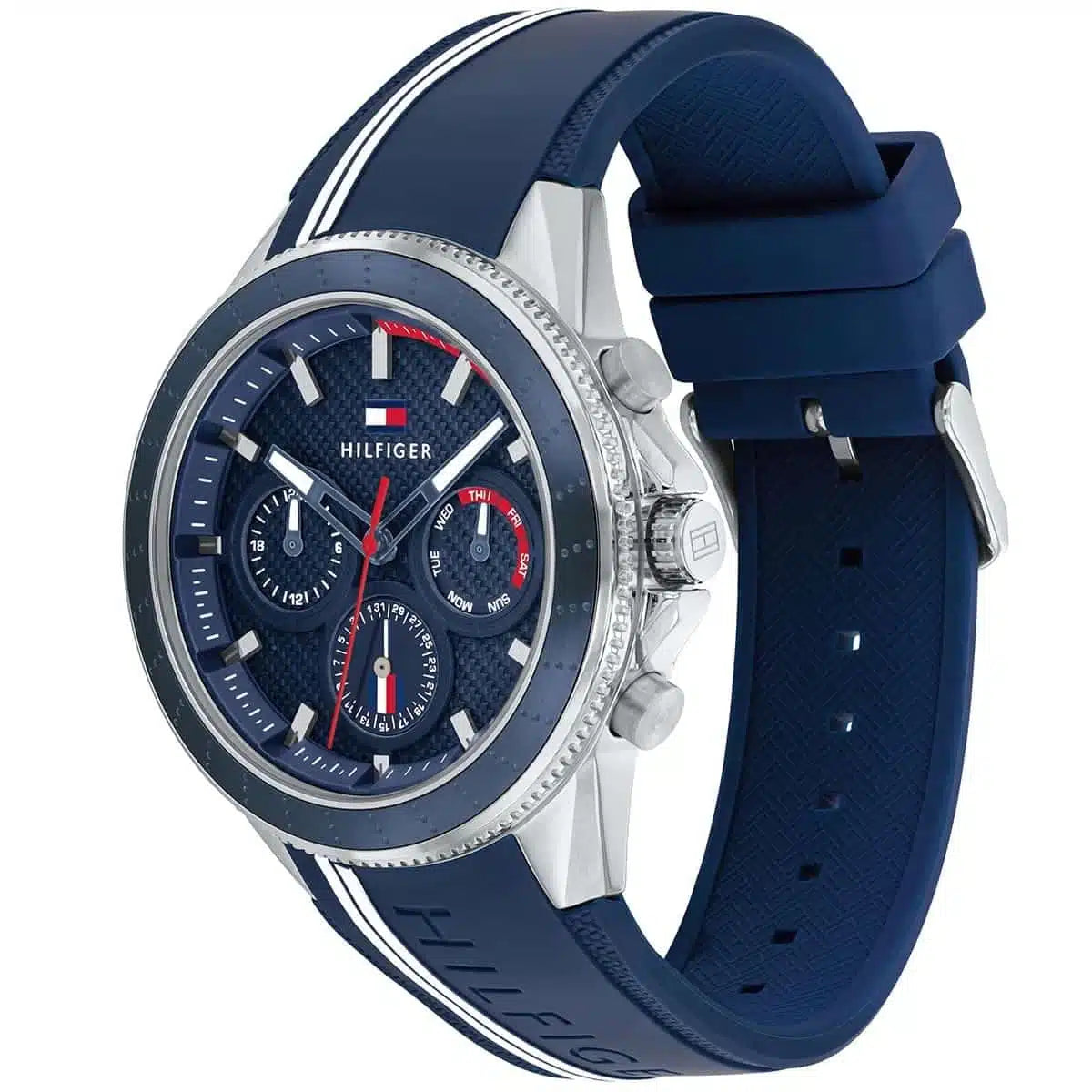 Tommy Hilfiger Men’s Quartz Blue Silicone Strap Blue Dial 45mm Watch 1791859