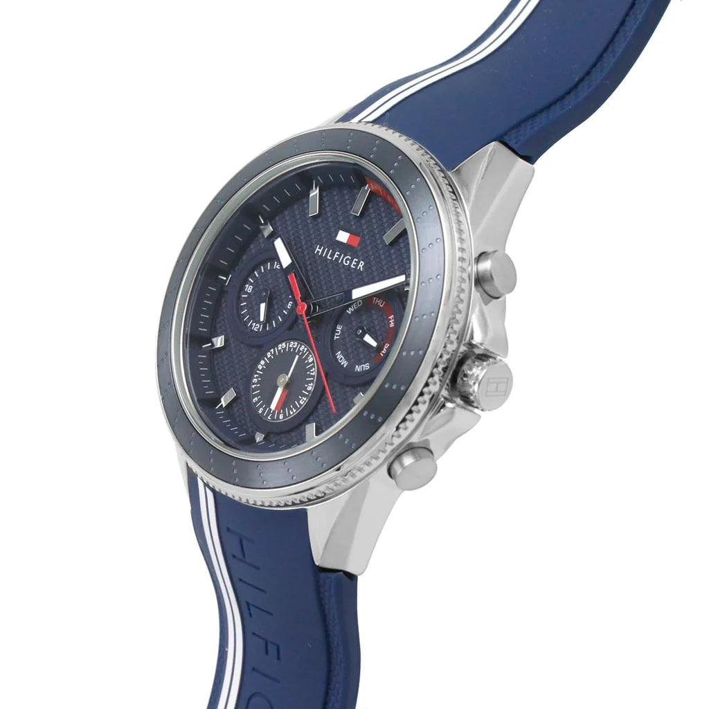 Tommy Hilfiger Men’s Quartz Blue Silicone Strap Blue Dial 45mm Watch 1791859