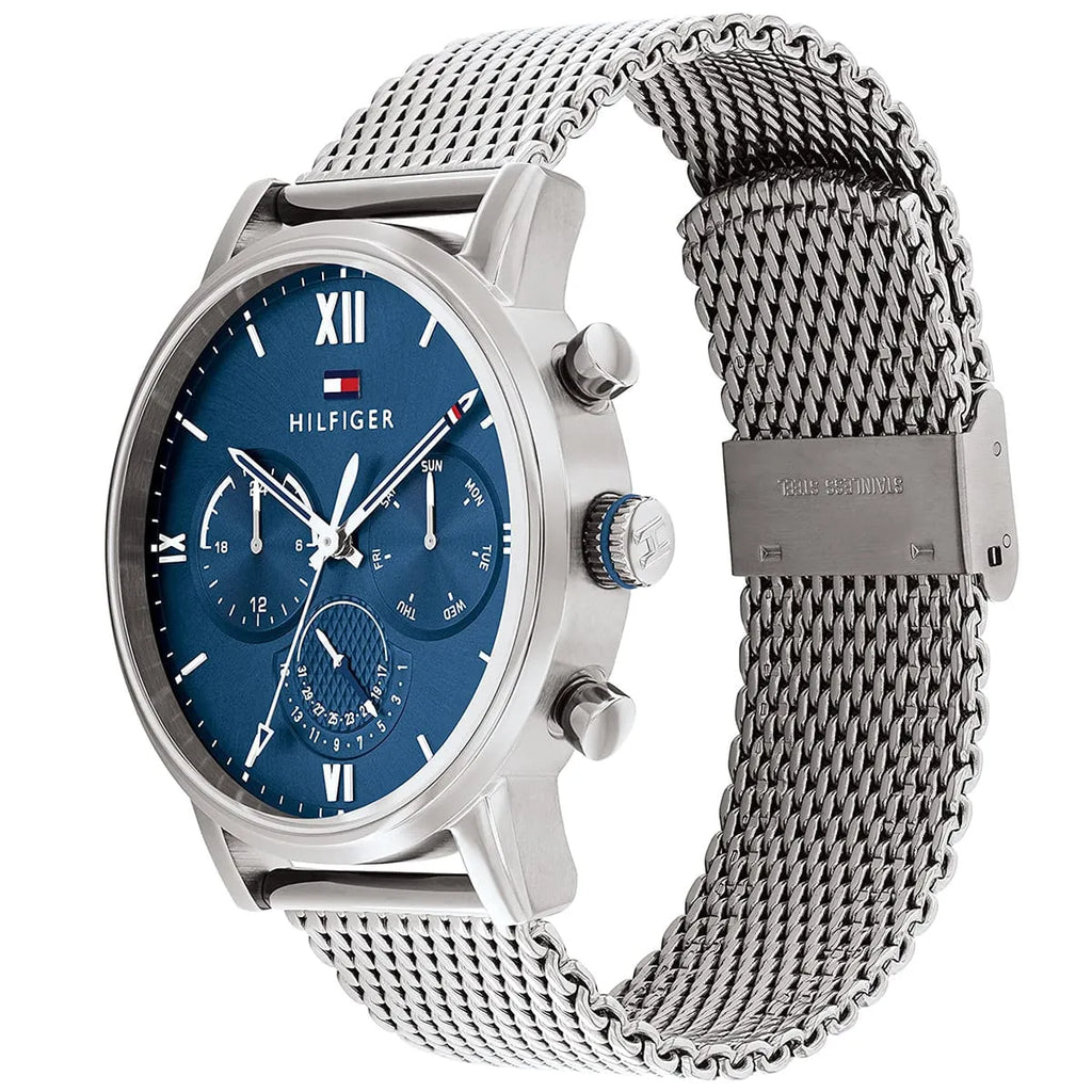 Tommy Hilfiger Men’s Quartz Silver Stainless Steel Blue Dial 44mm Watch 1791881