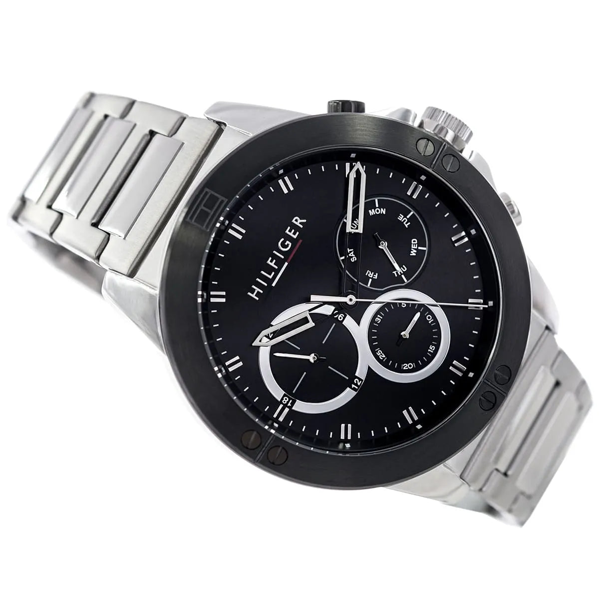 Tommy Hilfiger Men’s Quartz Silver Stainless Steel Black Dial 46mm Watch 1791890