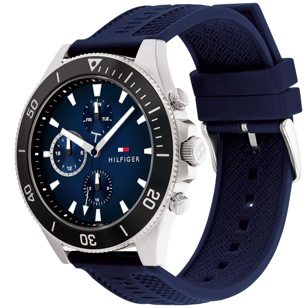 Tommy Hilfiger Men’s Quartz Blue Silicone Strap Blue Dial 46mm Watch 1791920