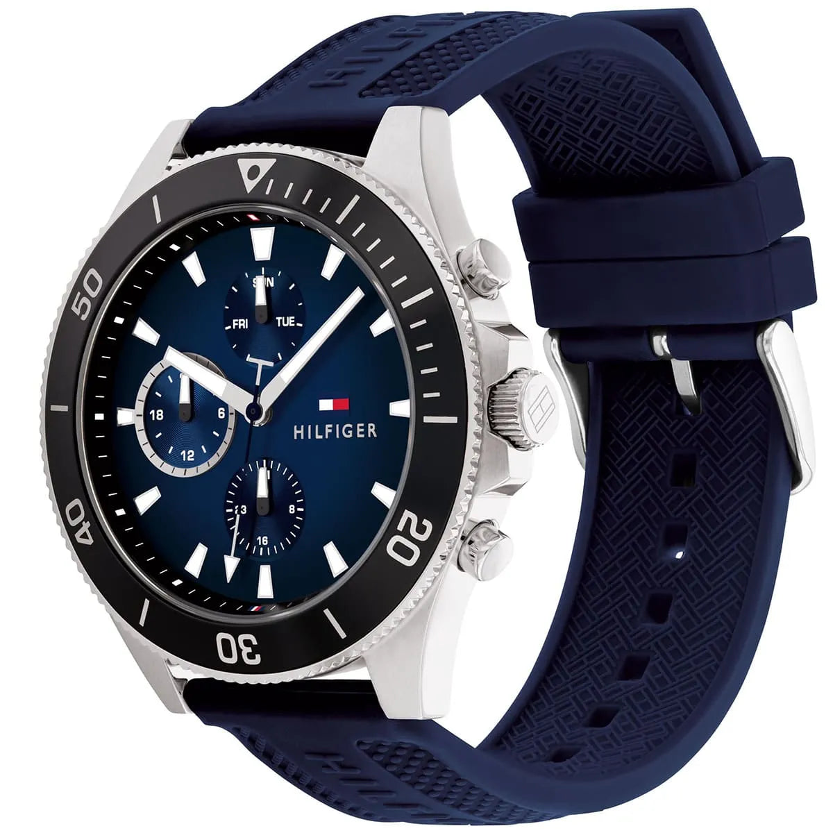 Tommy Hilfiger Men’s Quartz Blue Silicone Strap Blue Dial 46mm Watch 1791920