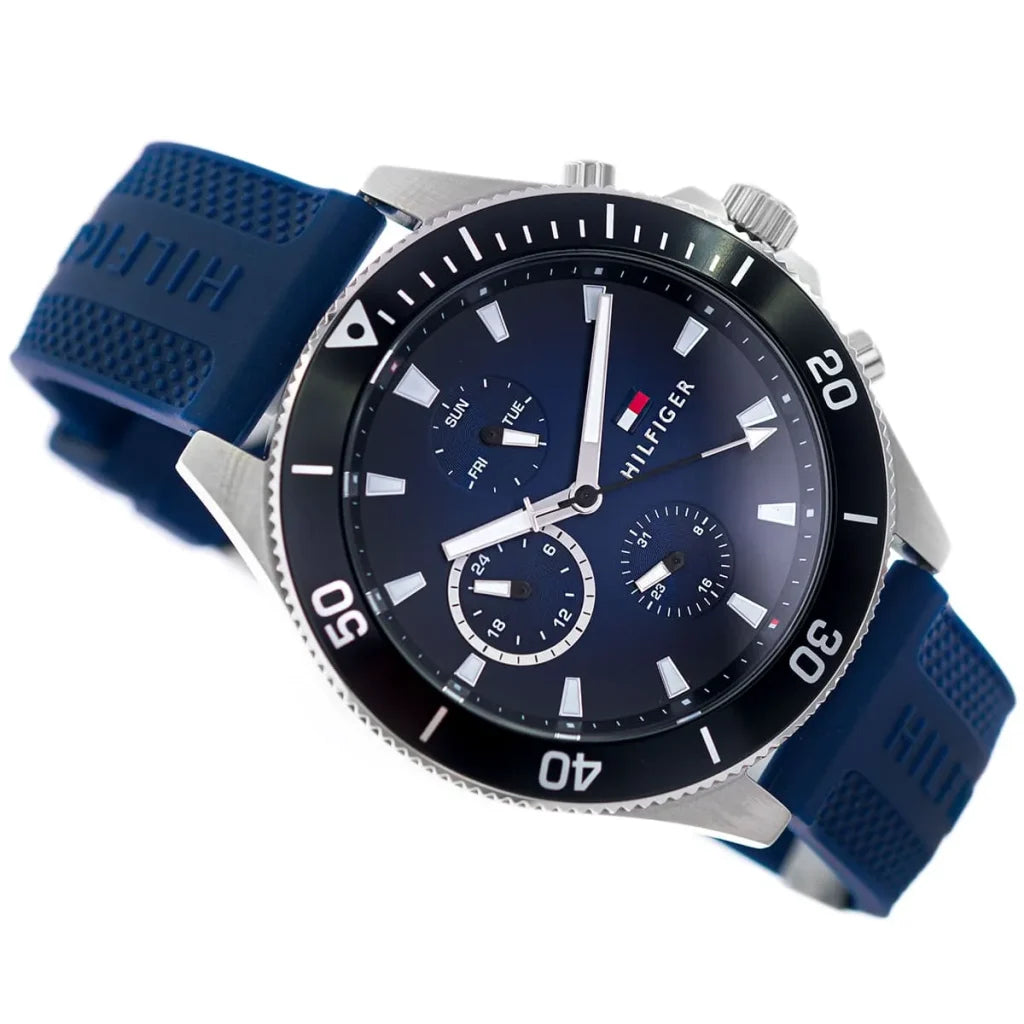 Tommy Hilfiger Men’s Quartz Blue Silicone Strap Blue Dial 46mm Watch 1791920