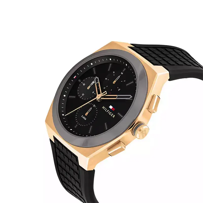 Tommy Hilfiger Men’s Quartz Black Silicone Strap Grey Dial 44mm Watch 1791931