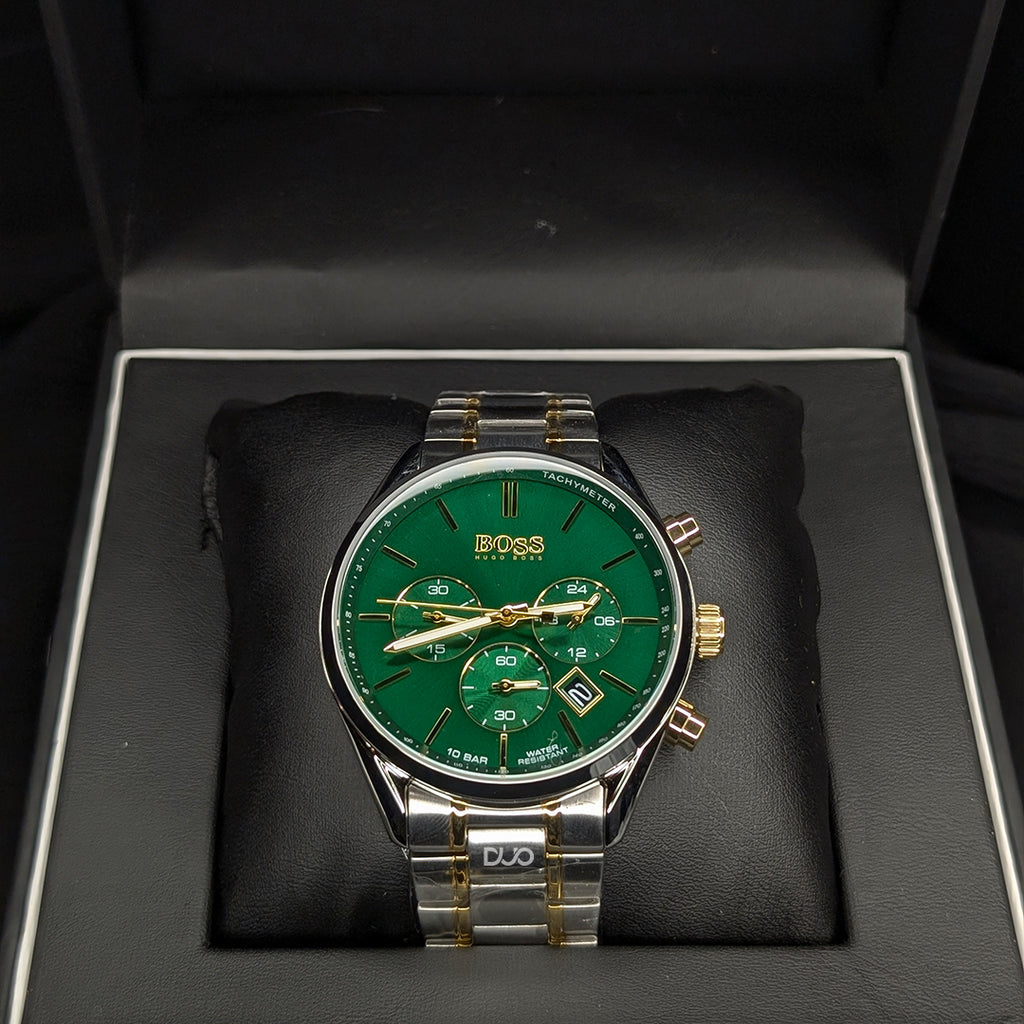 Hugo Boss Men’s Quartz Stainless Steel Green Dial 44mm Watch 1513878