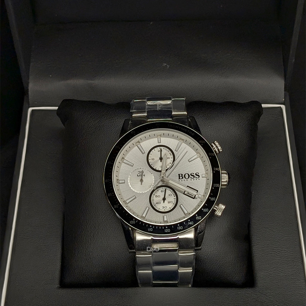 Hugo Boss Men’s Chronograph Quartz Stainless Steel Silver Watch 1513511
