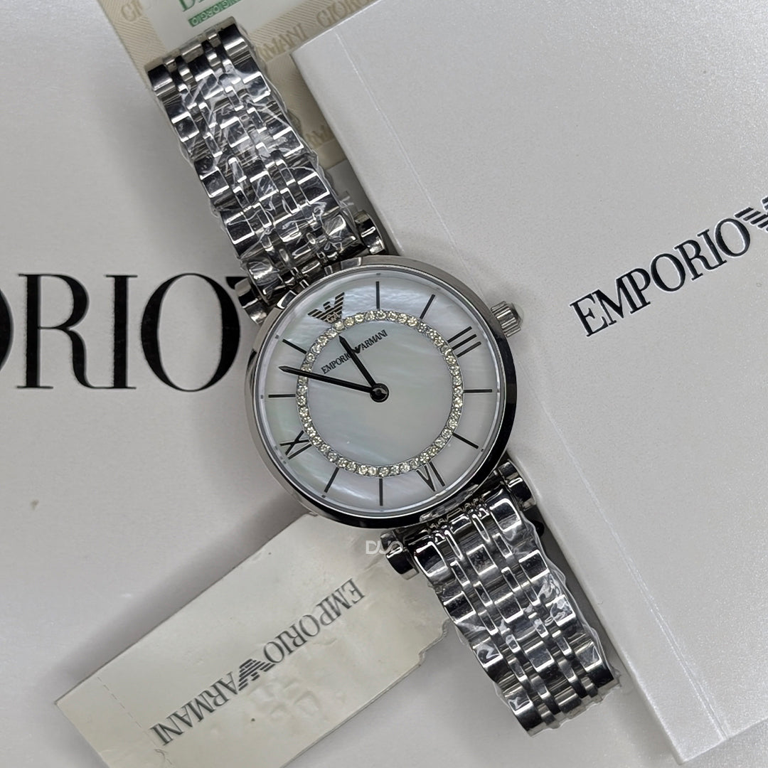EMPORIO ARMANI Silver Dial Silver Stainless Watch For Women - AR1908