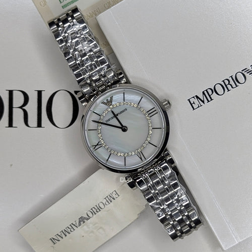 EMPORIO ARMANI Silver Dial Silver Stainless Watch For Women - AR1908