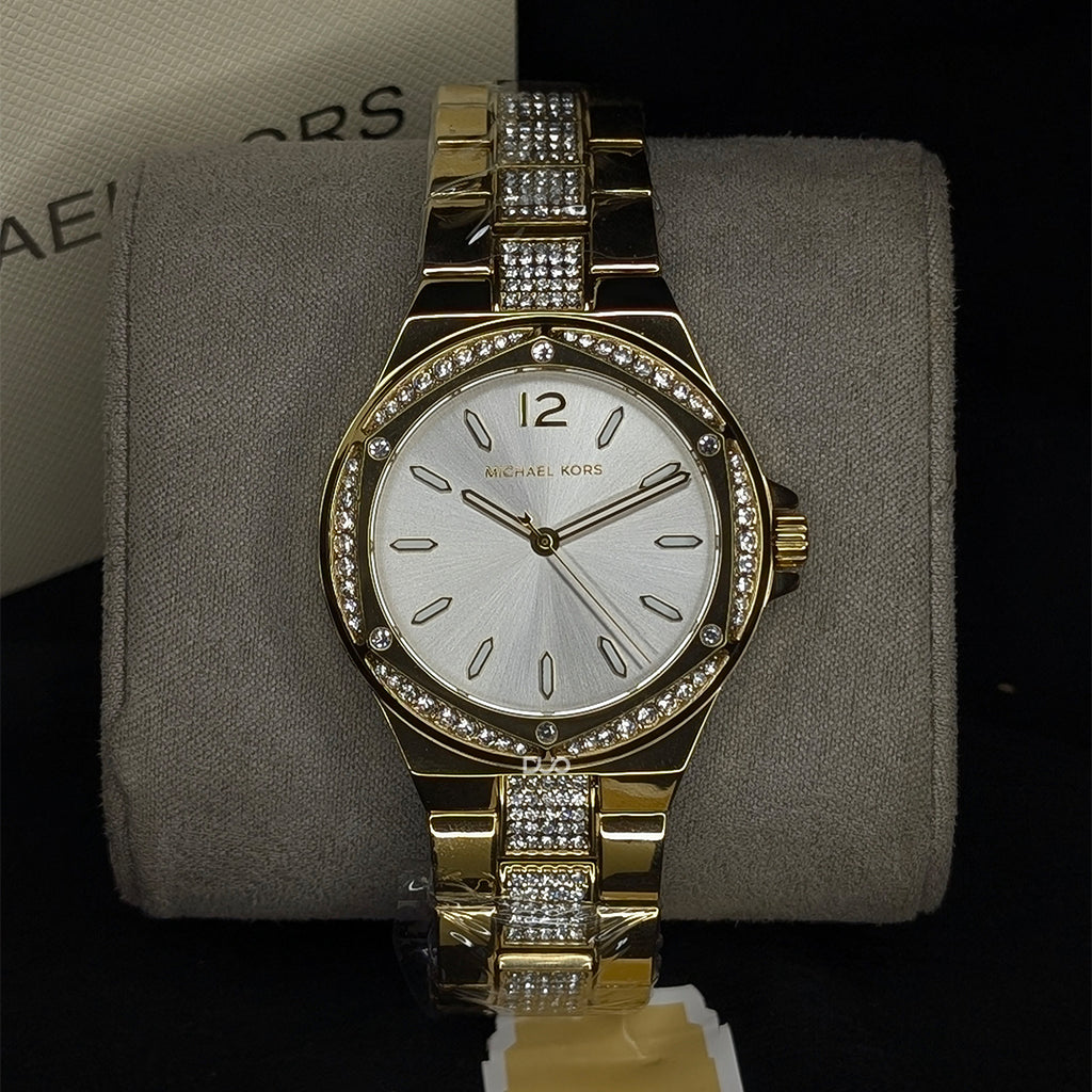 Michael Kors Women’s Quartz Gold Stainless Steel White Dial 37mm Watch MK7361