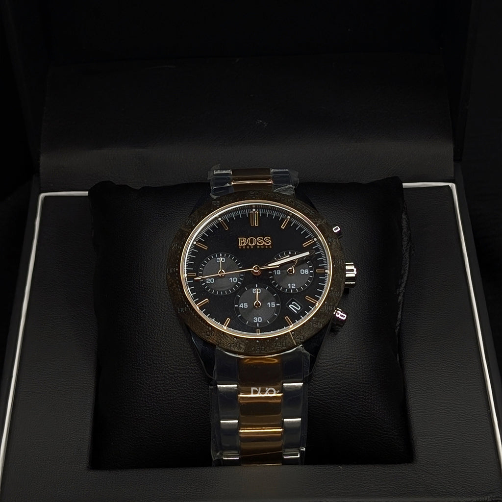 Hugo Boss Men’s Quartz Two-tone Stainless Steel Black Dial 42mm Watch 1513584