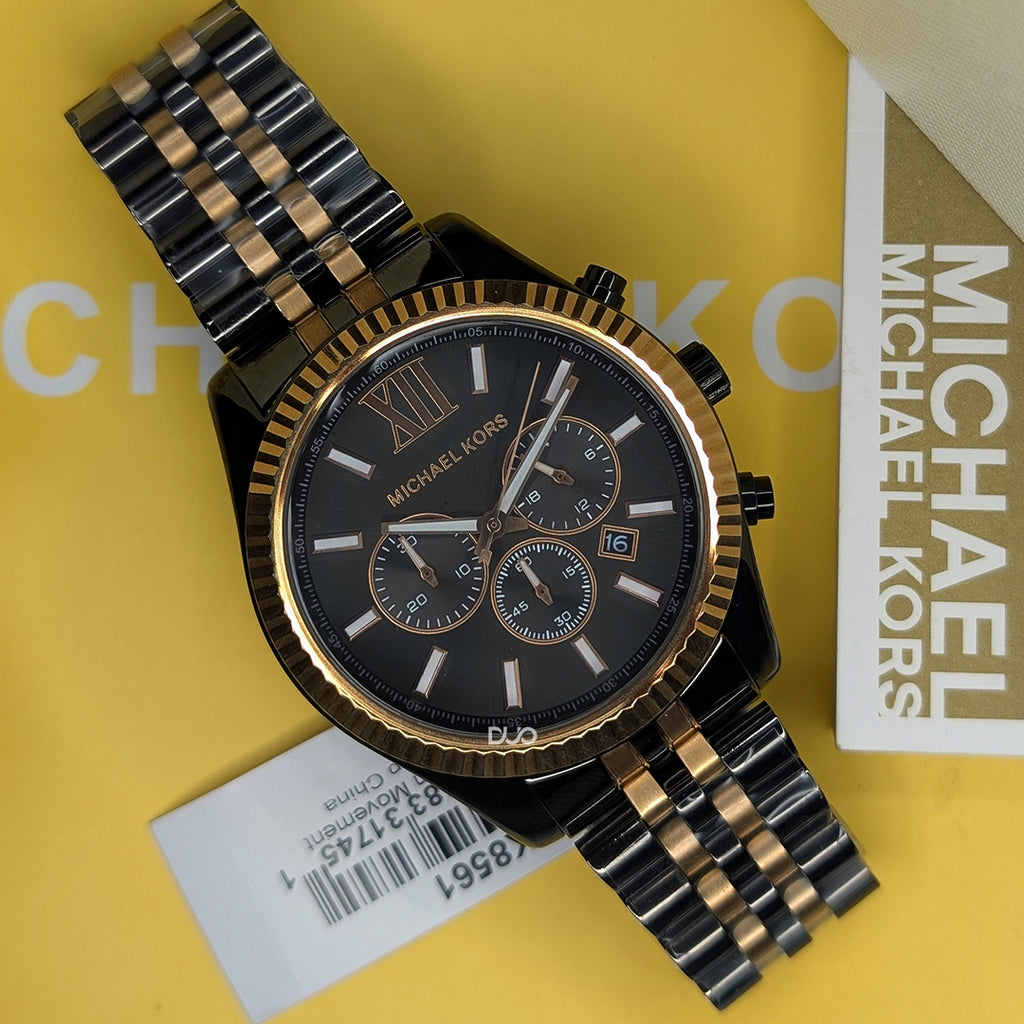 Michael Kors Men’s Lexington Chronograph Quartz Stainless Steel Grey Dial 45mm Watch MK8561