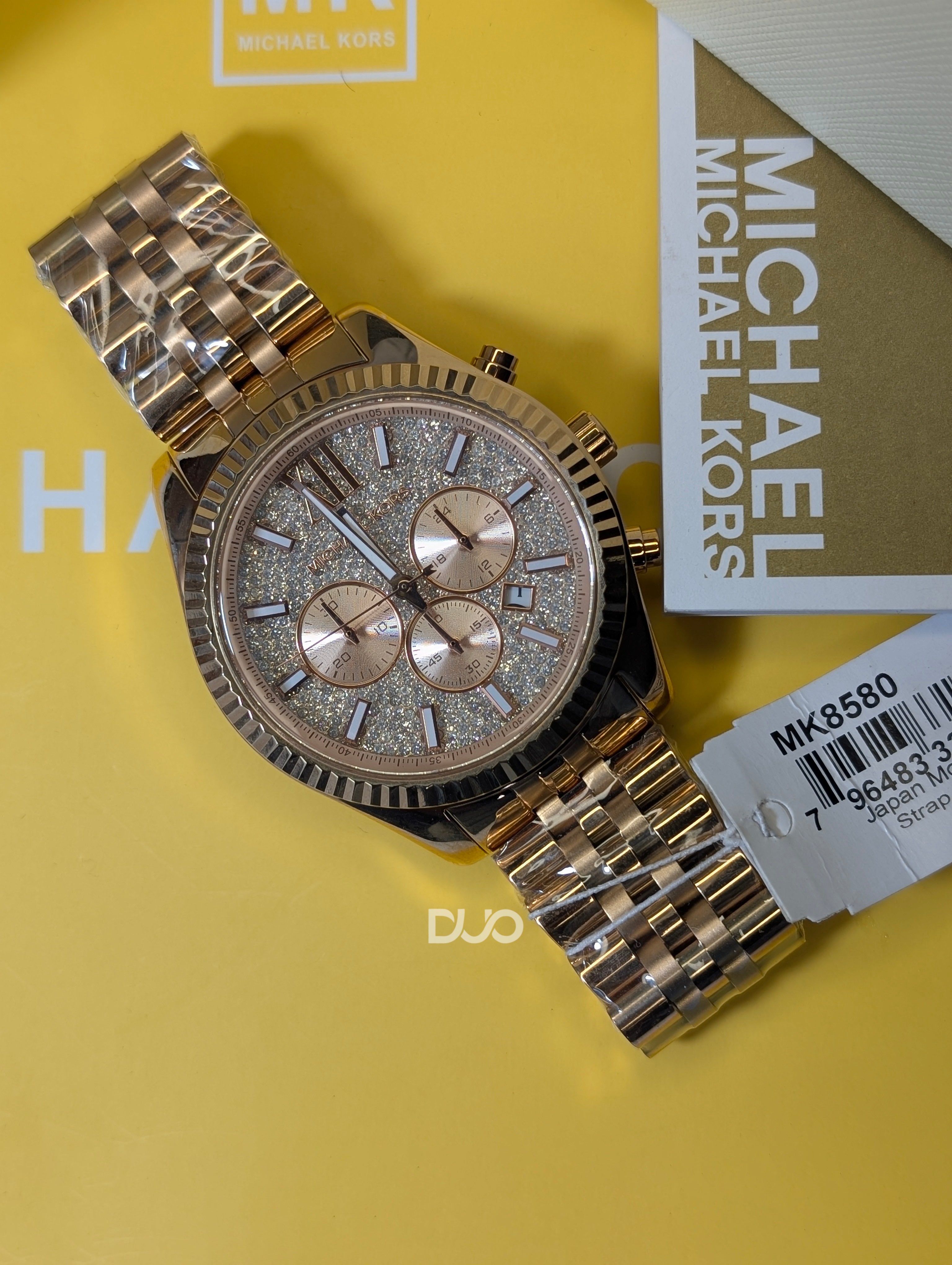 Michael Kors Men’s Analog Quartz Lexington Chronograph Stainless Steel Rose Gold Dial 44mm Watch MK8580