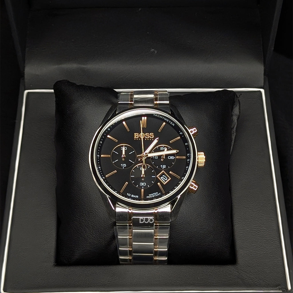Hugo Boss Men’s Chronograph Stainless Steel Black Dial 44mm Watch 1513819