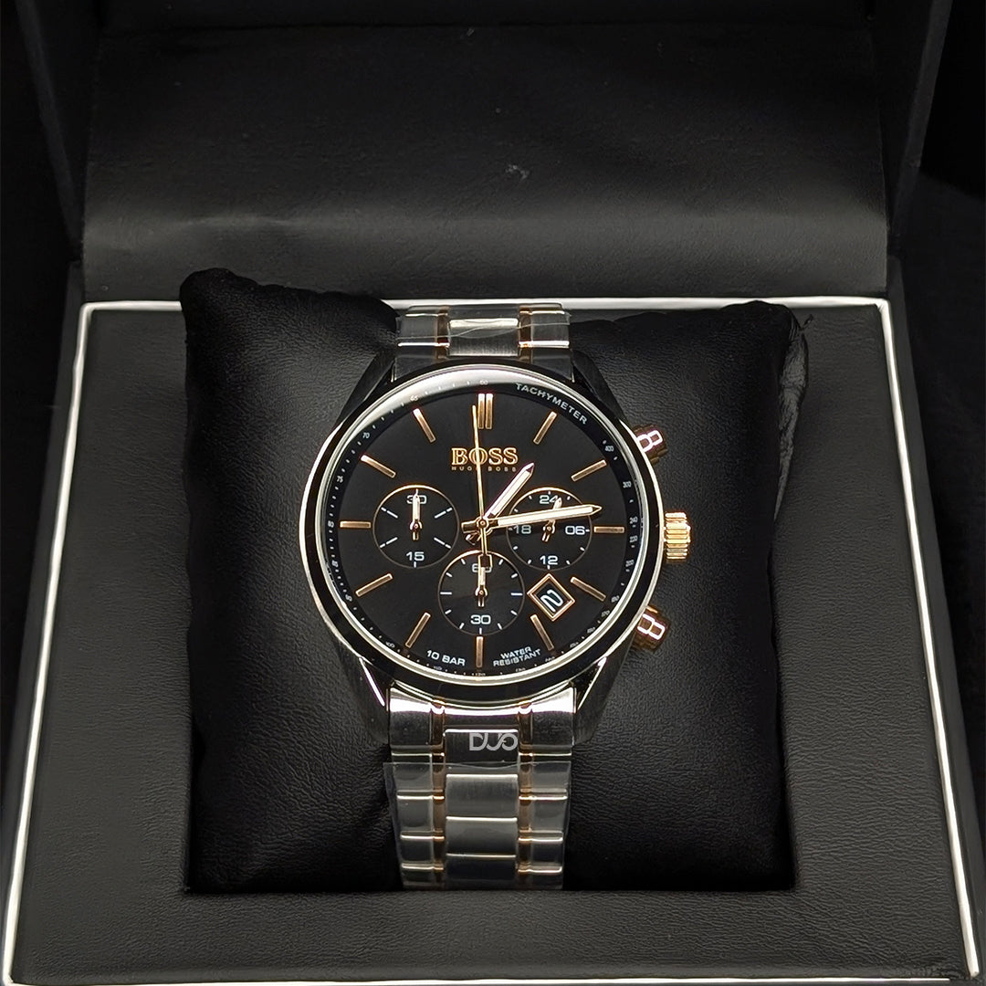 Hugo Boss Men’s Chronograph Stainless Steel Black Dial 44mm Watch 1513819