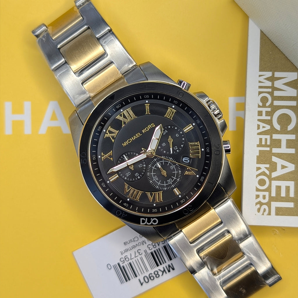 Michael Kors Men’s Quartz Two-tone Stainless Steel Black Dial 44mm Watch MK8901