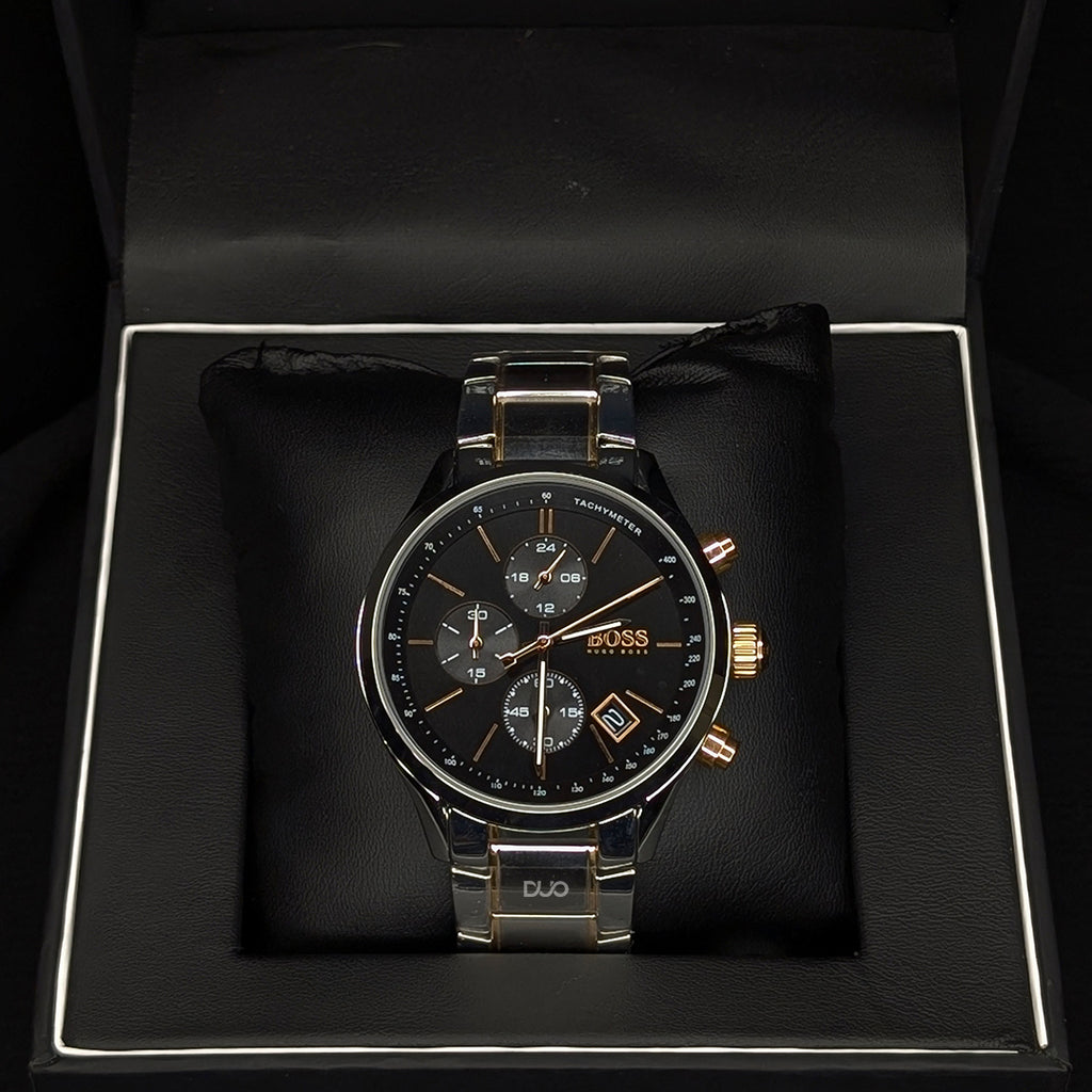 Hugo Boss Men’s Chronograph Quartz Stainless Steel Black Dial 44mm Watch 1513473