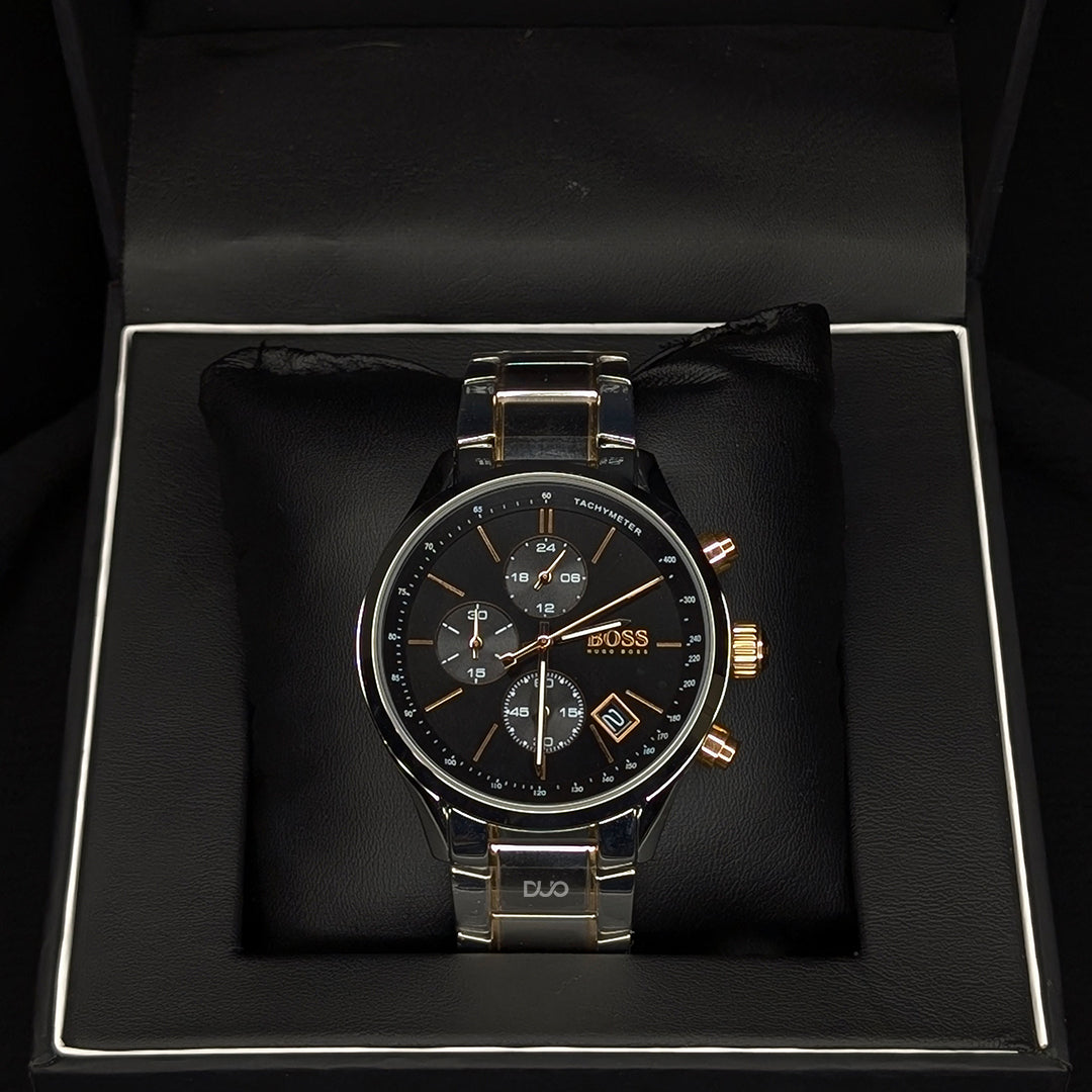 Hugo Boss Men’s Chronograph Quartz Stainless Steel Black Dial 44mm Watch 1513473
