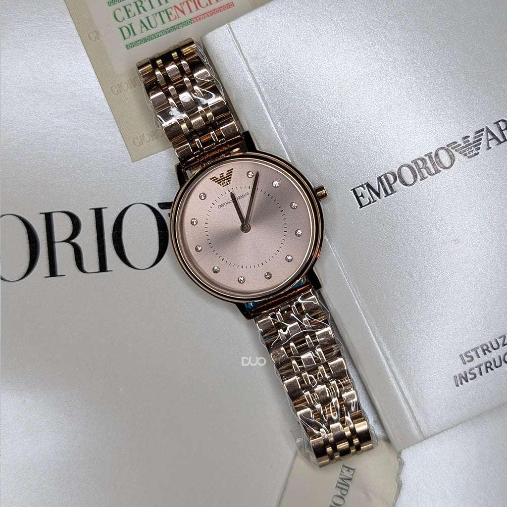 Emporio Armani Women’s Quartz Stainless Steel Rose Gold Dial 32mm Watch AR11062