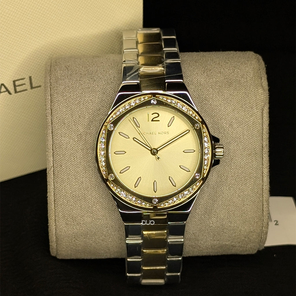 Michael Kors Women’s Quartz Two-tone Stainless Steel Gold Dial 37mm Watch MK6988