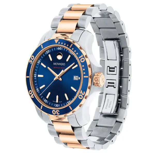 Movado Men’s Swiss Made Quartz Two-tone Stainless Steel Blue Dial 40mm Watch 2600149