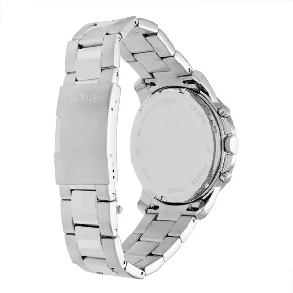 Fossil Men’s Chronograph Quartz Silver Stainless Steel Black Dial 44mm Watch FS5236