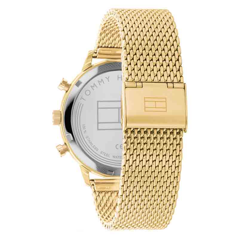 Tommy Hilfiger Men’s Quartz Gold Stainless Steel Black Dial 44mm Watch 1791989