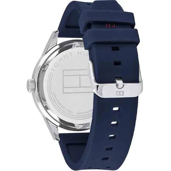 Tommy Hilfiger Men’s Quartz Blue Silicone Strap Blue Dial 44mm Watch 1791635