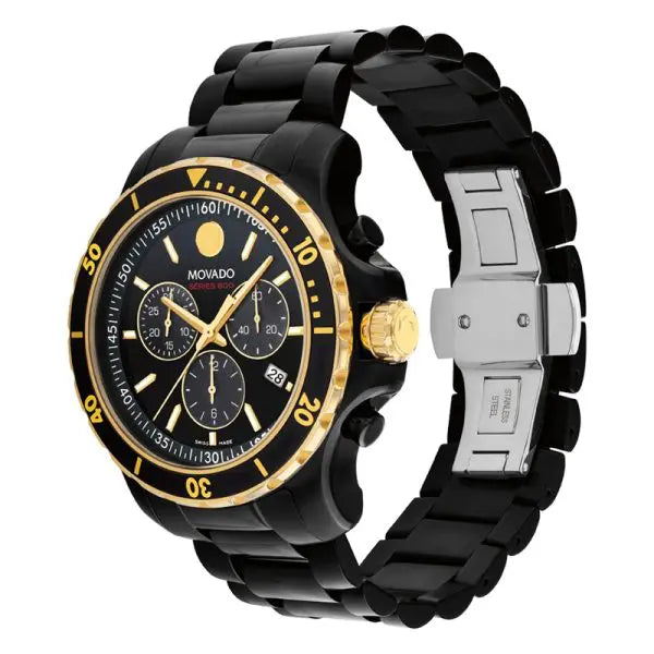 Movado Men’s Swiss Made Quartz Black Stainless Steel Black Dial 42mm Watch 2600180