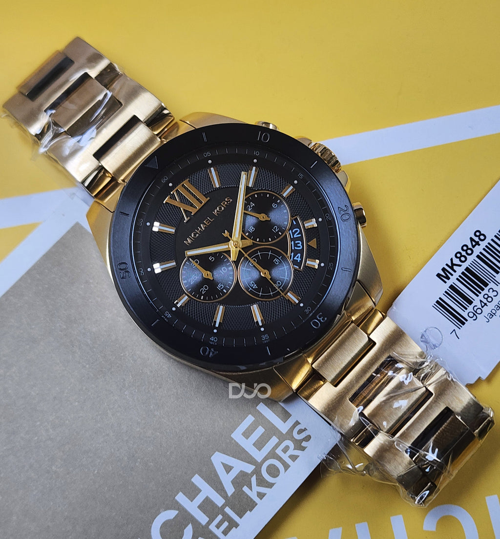 MICHAEL KORS Brecken Chronograph Quartz Crystal Black Dial Men's Watch MK8848