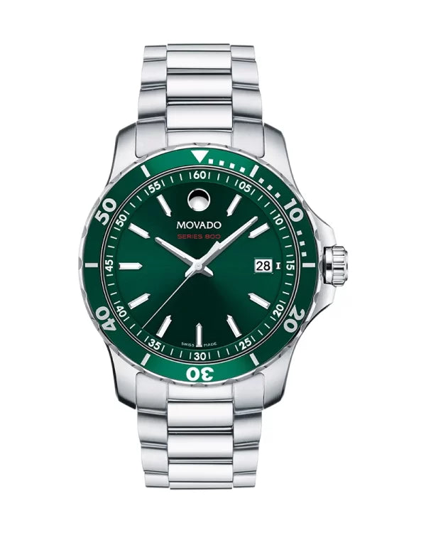 Movado Men’s Quartz Swiss Made Stainless Steel Green Dial 40mm Watch 71,428