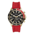 Fossil Men’s Quartz Red Silicone Strap Black Dial 45mm Watch BQ2499