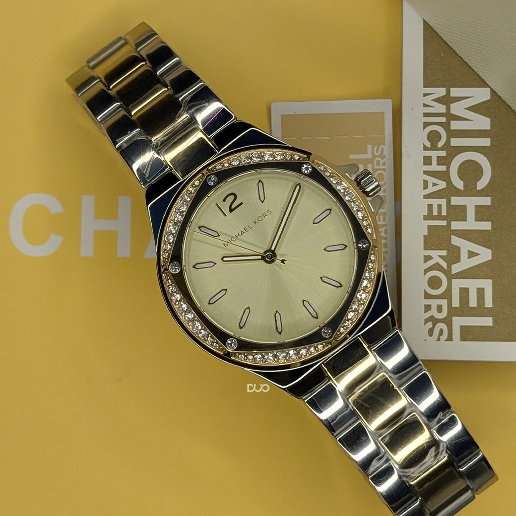 Michael Kors Women’s Quartz Two-tone Stainless Steel Gold Dial 37mm Watch MK6988