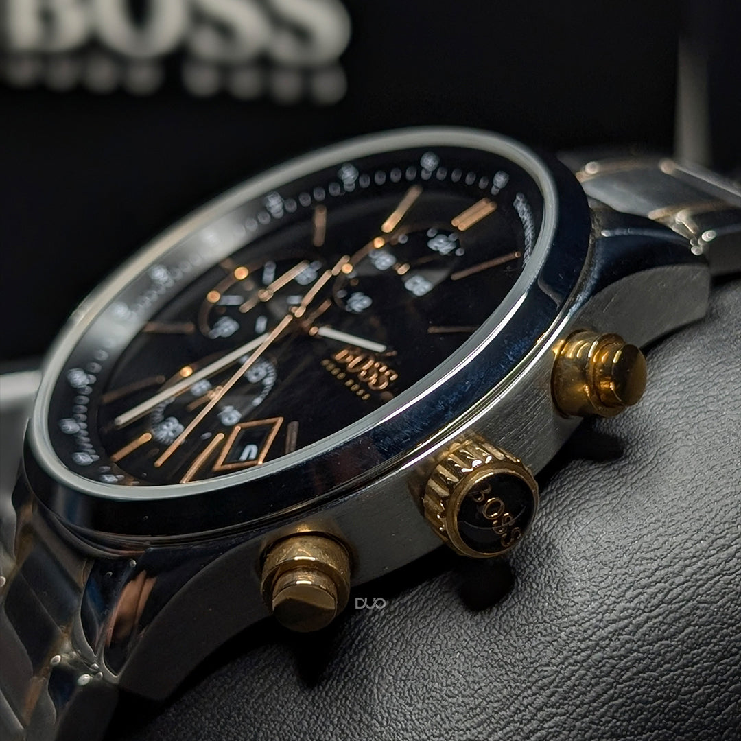 Hugo Boss Men’s Chronograph Quartz Stainless Steel Black Dial 44mm Watch 1513473