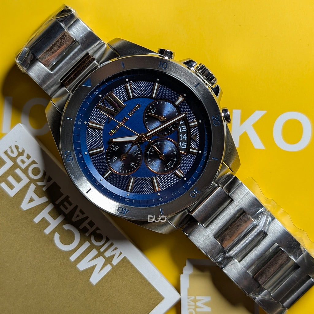Michael Kors Men’s Quartz Two Tone Stainless Steel Blue Dial 45mm Watch MK9065