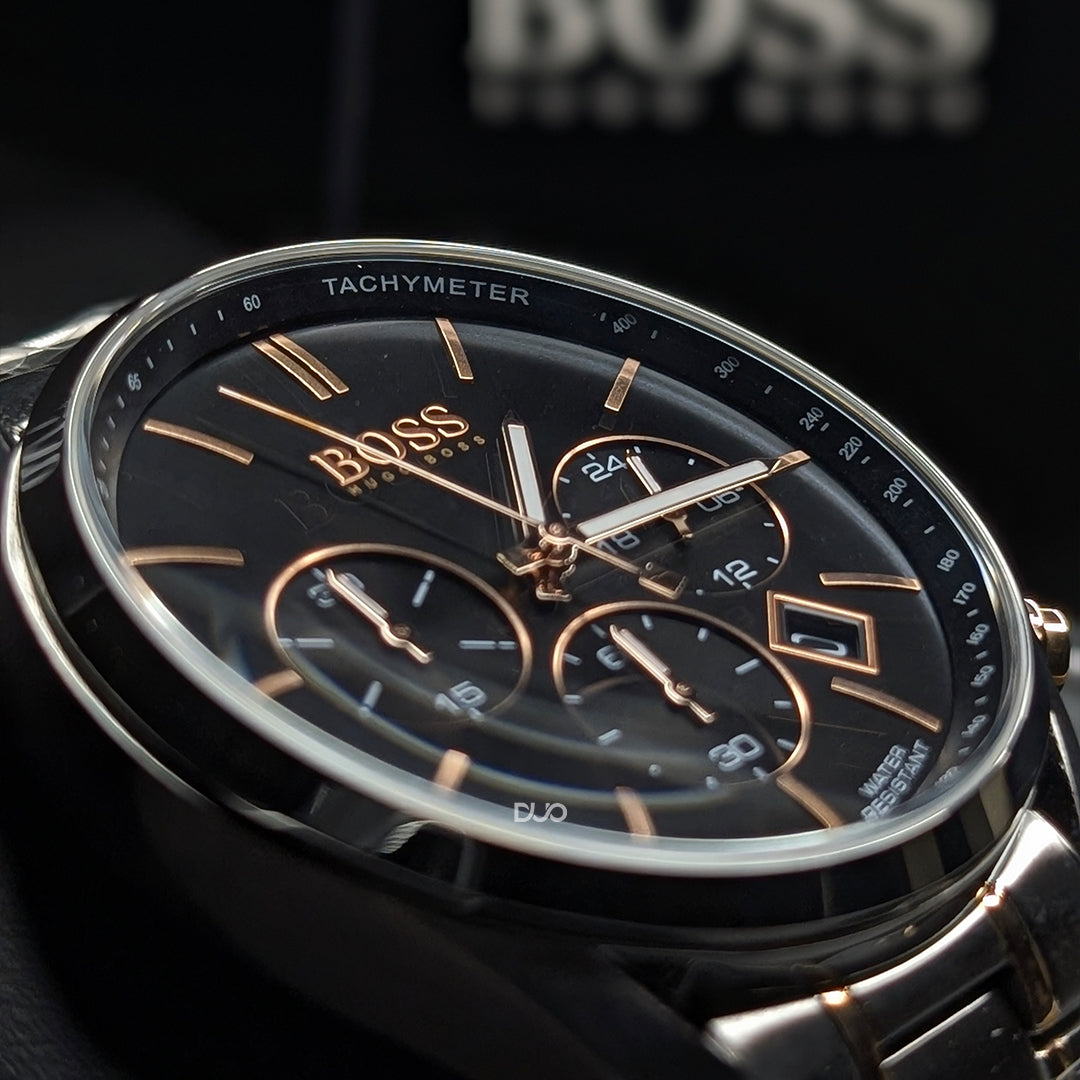 Hugo Boss Men’s Chronograph Stainless Steel Black Dial 44mm Watch 1513819
