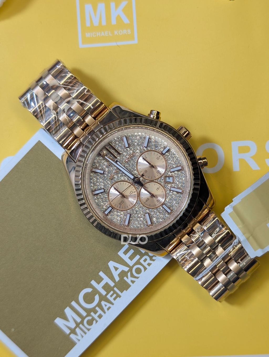 Michael Kors Men’s Analog Quartz Lexington Chronograph Stainless Steel Rose Gold Dial 44mm Watch MK8580