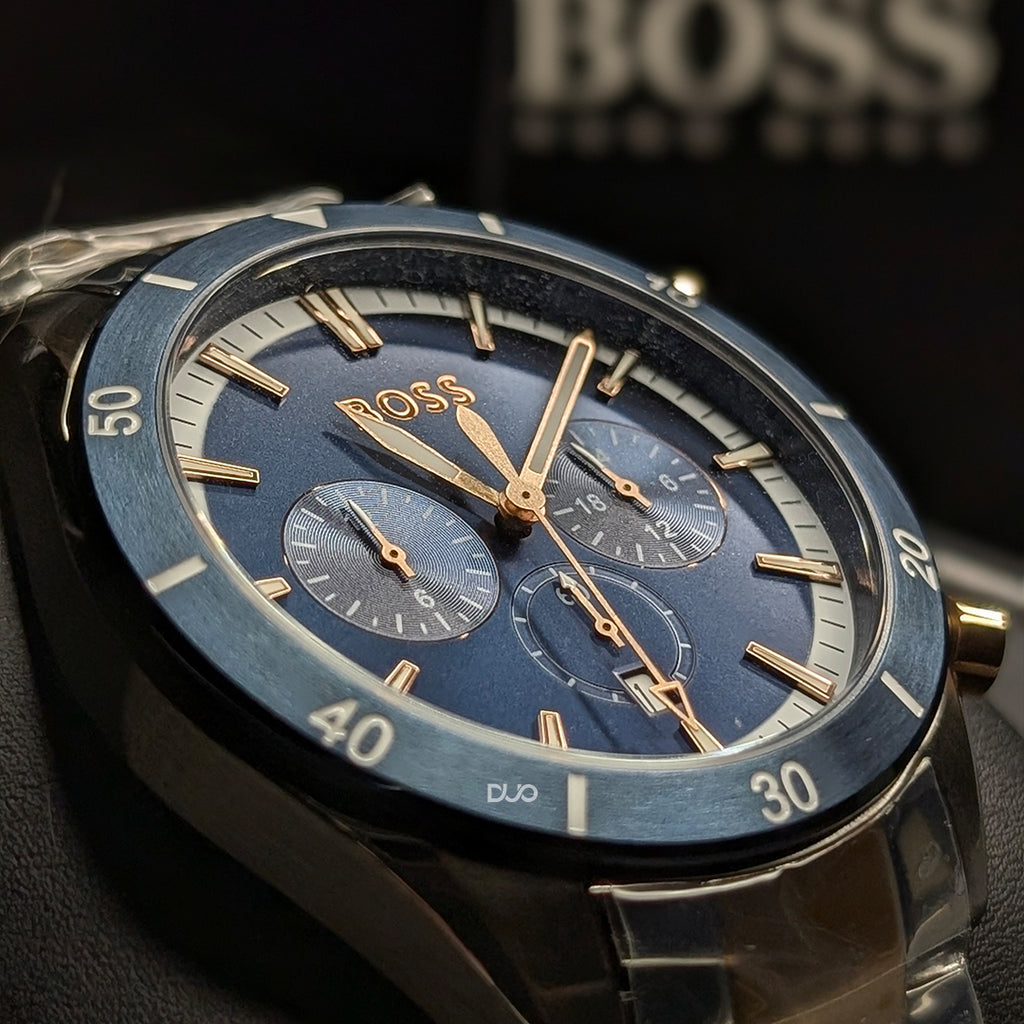 Hugo Boss Men’s Quartz Two-tone Stainless Steel Blue Dial 44mm Watch 1513937