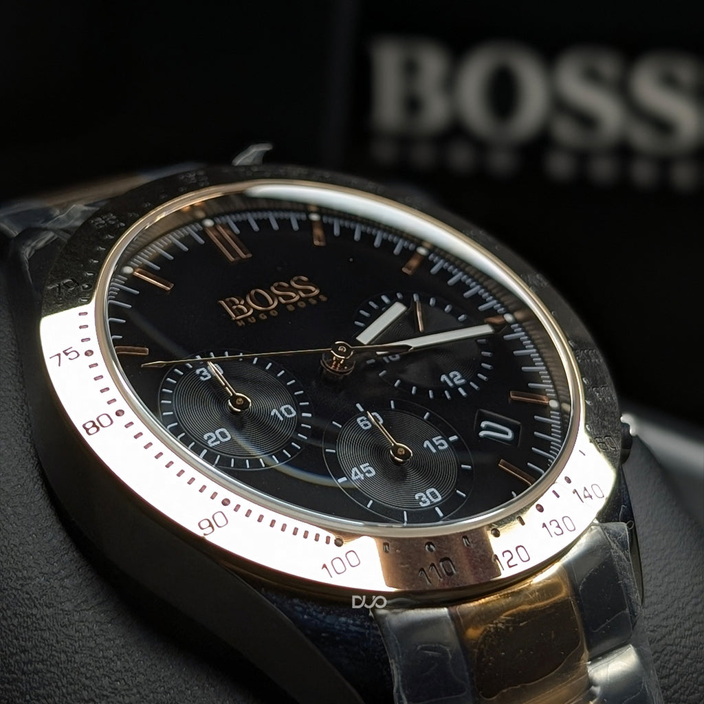 Hugo Boss Men’s Quartz Two-tone Stainless Steel Black Dial 42mm Watch 1513584