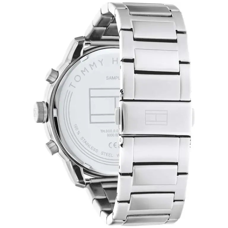 Tommy Hilfiger Men’s Quartz Silver Stainless Steel Blue Dial 50mm Watch 1792077