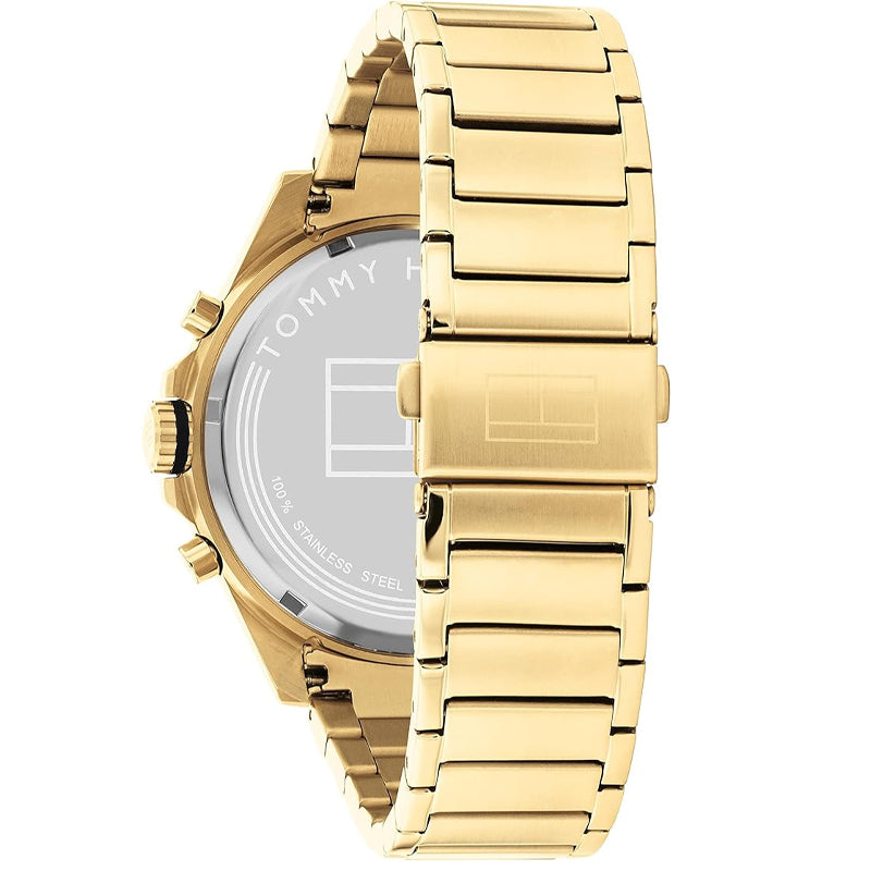 Tommy Hilfiger Men’s Quartz Gold Stainless Steel Black Dial 45mm Watch 1791974